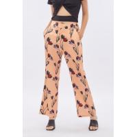 ราคา f fashion กางเกงทรงขากว้างลายดอกไม้ Wide Leg Floral Print Trousers 6043 (18451865743)