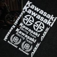 ราคา สติกเกอร์ชุดสะท้อนแสงของ Kawasaki สติกเกอร์ติดโลโก้โลหะติดรถจักรยานยนต์ลายหูข้าวสาลีสำหรับ Fury125 Barako175 HD3 H2R นินจา ZX130 W175 Aura AR80 Z400 Wind125บังแดดแบบโค้ง (18330133780)