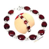 ราคา สร้อยข้อมือทับทิม สีเลือดนก สร้อยข้อมือเงินแท้ พลอยทับทิม CZ YTG 11185 (17435972596)