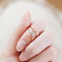 ราคา ไม่ลอกไม่ดำ แหวนสแตนเลสสำหรับผู้หญิง โรสโกลด์ แฟชั่น เพชรชุบทอง 18k ring (16454950987)