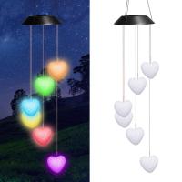 ราคา ไฟ LED พลังงานแสงอาทิตย์โมบายกระดิ่งลมโมบายกระดิ่งลมเปลี่ยนสีกลางแจ้งกันน้ำสำหรับโคมไฟในสวนบ้านลานไฟตกแต่งแบบโรแมนติกสำหรับผู้หญิงแขวนโมบายกระดิ่งลม S สำหรับแม่หัวใจสีขาว (21198615188)