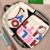 ราคา กระเป๋าเป้สะพายหลังเสื้อพิมพ์ลายการ์ตูน Hello Kitty แฟชั่นสำหรับผู้หญิงกระเป๋าเป้ไนลอน (20622252563)