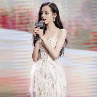 ราคา ชุดเดรสสายเดี่ยวขนนกสีขาวแบบเดียวกับดารา diliegba เดรสหางปลาหรูหราเบาๆชุดออกงานปาร์ตี้เรียบหรูแบบเทพธิดา (20061677066)