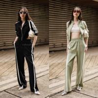 ราคา เซตวอร์ม 2 ชิ้น เสื้อ แจ็คเก็ตทูโทน กางเกงขายาวแต่งแถบข้าง VSHOP (20603483496)