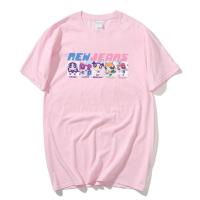ราคา KPOP New Jeans round neck cotton short sleeved newjeans anime print street wear women S 5XL (20914271555)