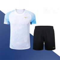 ราคา Mizuno เสื้อกีฬา536เสื้อยืดรูปแบดมินตันใหม่2023เสื้อเทนนิสโต๊ะปิงปองแขนกางเกงฝึก (19253744647)