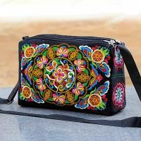 ราคา Embroidered Crossbody Bag Womens Canvas Shoulder Bag Stylish Travel Crossbody Bag Womens Purses (20476999917)