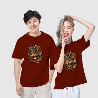 ราคา เสื้อยืดคอกลมสกรีน พิมพ์ลายหัวเสือซามูไร เสื้อคู่รักไม่ร้อน เสื้อconton100 (20930858500)