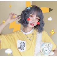 ราคา การจัดส่งที่รวดเร็ว ของขวัญฟรี เกาหลีวิกผมหยิกสั้นสีส้มสีเทาสีฟ้าหยิกเคลือบต่อผมล้างทำความสะอาดได้วิกผมสำหรับผู้หญิงมนุษย์ผมจริงสำหรับผู้หญิงที่ชื่นชอบทุกวันสวมใส่ทรงผม วิกผมสวย (19633434631)