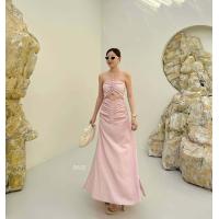 ราคา เดรสเกาะอก มีสายคล้องคอ สม๊อคหลัง ดีเทลเว้าอก จับจีบเก็บหน้าท้อง ผ่าด้านข้าง2ข้าง (19918879308)