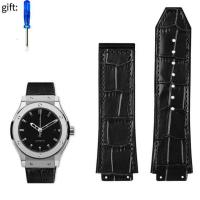ราคา Genuine Leather Watch Band For Hublot Big Bang Series Cowhide Strap Men Wristband With Tools Accessories Black Brown 26x19mm (20435079483)