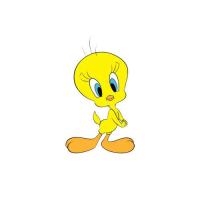 ราคา ตัวรีดติดเสื้อการ์ตูนTweety นกเหลือง F 110 สติกเกอร์รีดติดเสื้อ (17221778165)