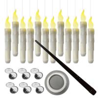 ราคา Floating Led Candles 12Pcs Flameless Battery Operated Led Candle Sticks with Magic Wand Remote Control Holiday Party Supplies for Themed Parties Stage Performance manner (20523993402)