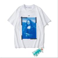 ราคา เสื้อยืดคุณภาพดี พิมพ์พรีเมี่ยม แฟชั่น tide แบรนด์ off Mona Lisa ภาพวาดสีน้ำมันสีขาว arrow พิมพ์ลำลองแขนสั้นผู้ชายและผู้หญิงเสื้อยืดคู่ S 5XL (20615737684)