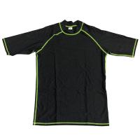 ราคา ผู้ชายชุดว่ายน้ำแขนสั้น Rash Guard การพิมพ์เส้นใย Lycra ดำน้ำ Rashguards Surf ดำน้ำดูปะการังเสื้อว่ายน้ำเสื้อ T สีดำสีเทาด้าย (4675870997)