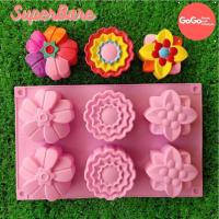 ราคา แม่พิมพ์ซิลิโคนดอกไม้ 6 ช่อง ลายน่ารัก (7539627352)