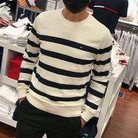 ราคา สินค้าคุณภาพซื้อ TOMMY TOMMY Qiu Dong เสื้อสเวตเตอร์คอกลมเสื้อกันหนาวคอเต่าลายทางสำหรับผู้ชายเสื้อท่อนบนไม่มีซับใน (19687180899)