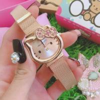 ราคา นาฬิกาแฟชั่น HELLO KITTY หน้าปัดคิตตี้โบว์เพชร แถมฟรีผ้าเช็ด เซ็ทเวลา (19004604120)