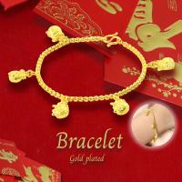 ราคา สร้อยข้อมือหุ้มทอง ไม่ลอกไม่ดำ หนัก1 3บาท ยาว7นิ้ว ทองเคลือบแก้ว สร้อยข้อมือ สร้อยข้อมือทอง เครื่องประดับ ทองเหมือนแท้ (14728404270)