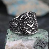 ราคา แหวนเหล็กไทเทเนียมช่างก่ออิฐมอญสำหรับผู้ชายสแตนเลสทองแหวน Freemason อัญมณีอิสระพังก์ของขวัญผู้ชายขนาด7 13 (19516993852)