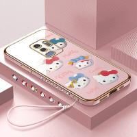ราคา Hontinga เคสโทรศัพท์ Samsung Galaxy Note 9 Note 8 S9 Plus S9 เคสการ์ตูนน่ารัก Hello Kitty ชุบโครเมี่ยมสุดหรูนิ่มเคสโทรศัพท์ TPU สี่เหลี่ยมคลุมทั้งหมดป้องกันกล้องเคสยางสำหรับเด็กผู้หญิง (18860262601)