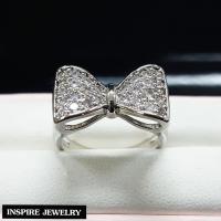 ราคา Inspire Jewelry แหวนรูปโบว์ เพชร หุ้มทองคำขาว พร้อมถุงกำมะหยี่ (600568331)