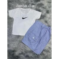 ราคา เซ็ทเสื้อครอปไนกี้ กางเกงขาสั้นคาโก้ (9662920228)