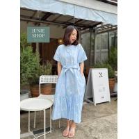 ราคา JUNIE SHOP เดรสเกาหลี เดรสยาวผ้าคอตต้อน ลายปักดอกไม้ทั้งตัว กระดุมหน้าใส่ง่าย มีสายผูกเอวแถมมาให้ด้วย ส่งฟรี (18107224172)