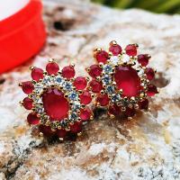 ราคา INSPIRE JEWELRY ต่างหูทับทิมชาตั้มพลอยนพเก้า พลอยโกเมนสีส้มฯลฯ ฝังหนามเตย หุ้มทองแท้ 100 or gold plated (20909310872)