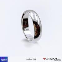 ราคา แหวนทองขาวแท้ แหวนเรียบ เกลี้ยง ทองคำแท้ 75 18K white gold กว้าง 5 มิลลิเมตร รุ่น SWGR750 1 (406101103)