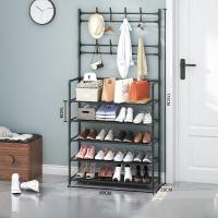 ราคา HANGDIAN จัดส่งฟรี ชั้นวางรองเท้า ชั้นเก็บของ ราวแขวน ราวแขวนเสื้อ กระเป๋า หมวก อเนกประสงค์ ชั้นวางรองเท้า ราวตากผ้าพร้อมชั้นวางของอเนกประสงค์ ชั้นวางรองเท้าอเนกประสงค์ ประหยัดพื้นที่ 45 ชั้น (1960298