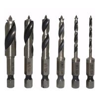 ราคา 6ชิ้นสว่านแบบสามจุดสว่านงานไม้1 4ก้านหกเหลี่ยมคุณสมบัติสองเจาะช่องด้านสองด้าน 1 ทำจากวัสดุเหล็กคุณภาพสูงความเร็วสูงความแข็งสูงแข็งแรงและ Durable2 การออกแบบปลายด้านบนของหัวเจาะสะดวกสำหรับ (20524678383)