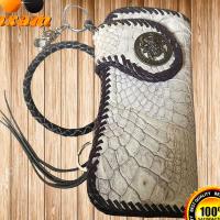 ราคา หนังแท้ของแท้ ชมงานสวยงคุณภาพดี หนังแท้ได้ที่ร้าน แถมเชือกหนังถัก พร้อมหมุด กระเป๋าหนังจระเข้แท้ต่อ (19513270567)