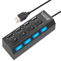 ราคา 4 Ports USB Hub Splitter USB 2 0 Hub LED with 4 ON OFF Switches for Tablet Laptop Computer Notebook (20352588915)
