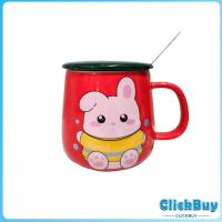 ราคา ClickBuy แก้วกาแฟเซรามิก ถ้วยนม กาแฟ ฝาปิดคละสี เเถมช้อน Tableware (18834894032)
