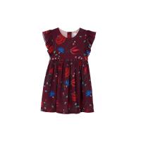 ราคา KLOSET Mixed Print Ruffle Dress KID22 KD004 เดรสชุดเด็ก คอกลม แขนระบาย (15223676980)
