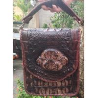 ราคา กระเป๋ษหนังจระเข้รุ่นสะพายบ่าหนังสวยทั้งใบ สีนำตาลเม็ดมะขาม (21183076711)