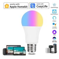 ราคา Homekit หลอดไฟ LED ไฟ WiFi อัจฉริยะ E27หลอดไฟ LED หรี่แสงได้หลากสี Siri Alexa Google smartthings อลิซ Homeassist (21170941700)