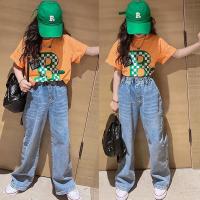 ราคา ชุดเซ็ทเด็กผู้หญิง เสื้อยืด กางเกงยีนส์ทรงหลวมสไตล์วินเทจ เสื้อผ้าเด็ก แฟชั่นเสื้อผ้าเด็กโต (17563854730)