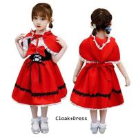 ราคา เด็กสาวฮาโลวีนแม่มดสีม่วงเครื่องแต่งกายเด็กคอสเพลย์หมวกสีแดงชุดเจ้าหญิงพรรคคอสเพลย์ชุดเคปกับถุงฟักทอง (20545982510)