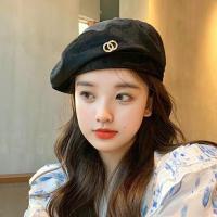 ราคา แบรนด์แฟชั่นจดหมายสีดำ Beret ผู้หญิงผ้าฝ้ายฤดูใบไม้ผลิฤดูร้อนจิตรกรหมวกหญิงเวอร์ชั่นเกาหลีญี่ปุ่นอังกฤษย้อนยุคหมวกฤดูใบไม้ร่วง (14324171765)