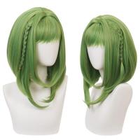ราคา Di Tie ผมปลอมอนิเมะฮัวซีจุนวิกผมคอสเพลย์สั้นเจ็ดยอดหัวเข็มขัดด้านในสีเขียวอ่อน ทรงถักเปีย (19678573926)