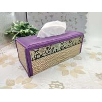 ราคา กล่องใส่ทิชชู่ เสื่อกก ผ้าไหมลายไทย ลายช้าง สีพื้นไม่มีลาย แบบมีทรง Reed Tissue Box มีให้เลือกสี (19517759604)