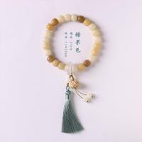 ราคา สไตล์จีนสไตล์ประจำชาติหยกขาวโพธิ์สร้อยข้อมือผู้ชายและผู้หญิงวงกลมเดียวโพธิ์แผ่นรากเล่นข้อความเล่นมือถือลูกประคำเซน (19730195470)