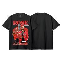 ราคา เสื้อยืดคอกลมNba ROSE chicago เสื้อยืดผ้าฝ้าย แขนสั้น พิมพ์ลาย 30s s m l xl xxl kaos Basketball distro kobe bryant stephen curry morant memphis chicago bulls bootleg michael Jordan สําหรับผู้ชาย ผู้หญ