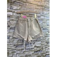 ราคา กางเกงยีนส์ ขาสั้นเอวสูงแต่งขาดผ้าไม่ยืดงานป้าย (18244912182)