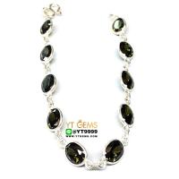 ราคา สร้อยข้อมือเขียวส่อง สร้อยข้อมือเงินแท้ พลอยเขียวส่อง cz YTG 9039 (17701018475)