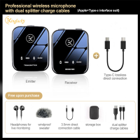 ราคา King m18 one for two wireless lavalier microphone for dslr camera camcorder smartphone and tablet for youtube (20439679001)