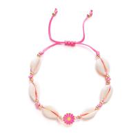 ราคา สร้อยข้อมือถักเปลือกหอยสไตล์โบฮีเมียนสำหรับผู้หญิงกำไลข้อมือปรับได้ลายดอกไม้เครื่องประดับอัญมณีสวยงาม (20073543109)