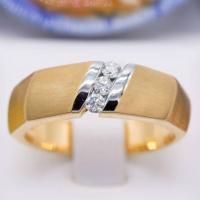 ราคา Happy Jewelry แหวนเพชรของแท้ แหวนผู้ชาย ทองแท้9k 37 5 ทองหนาๆ แข็งแรง สวยงาม ME520 (10044153623)